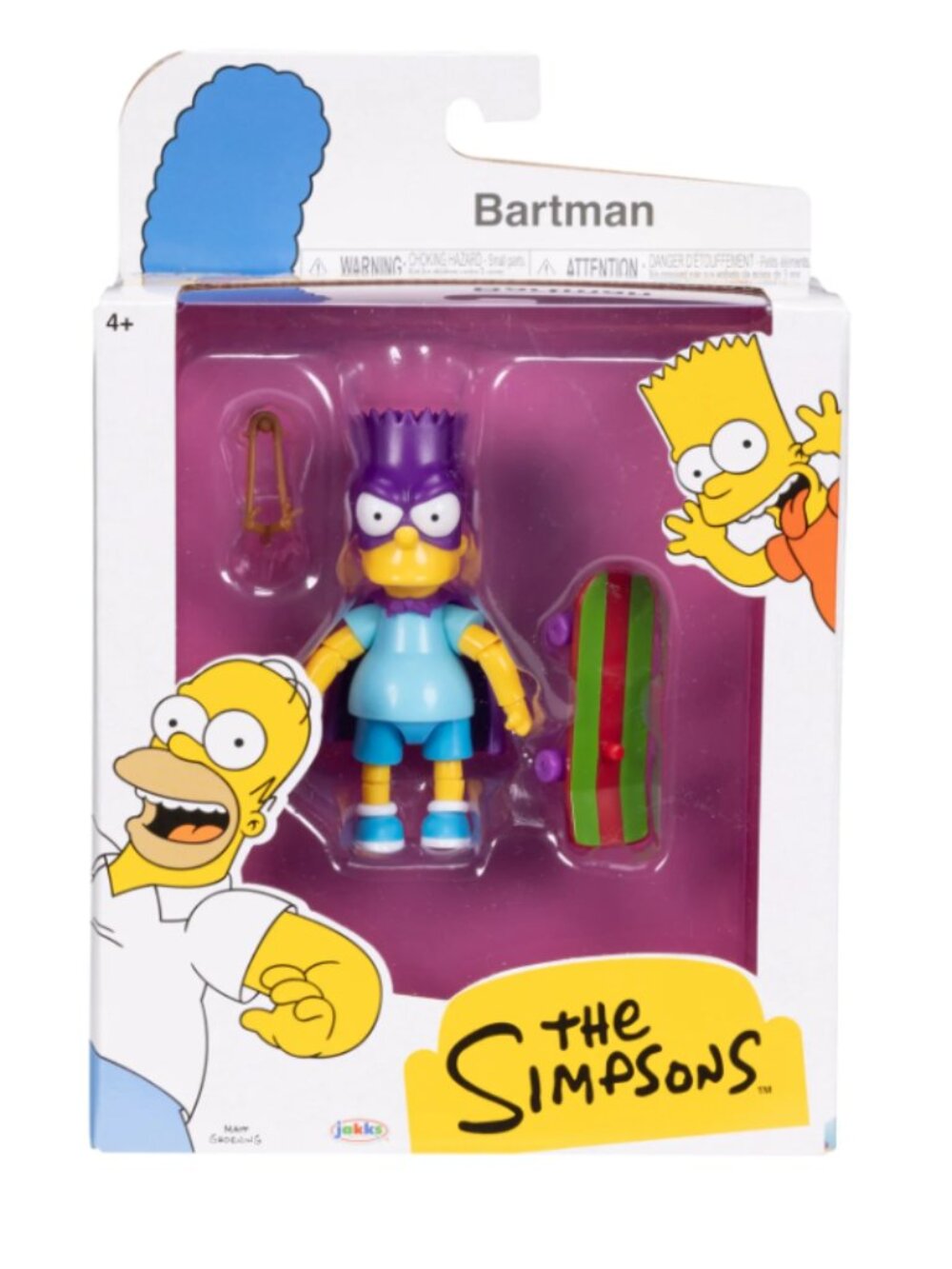 Jakks The Simpsons BARTMAN BART‎ with Skateboard - 5" Inch Action Figure